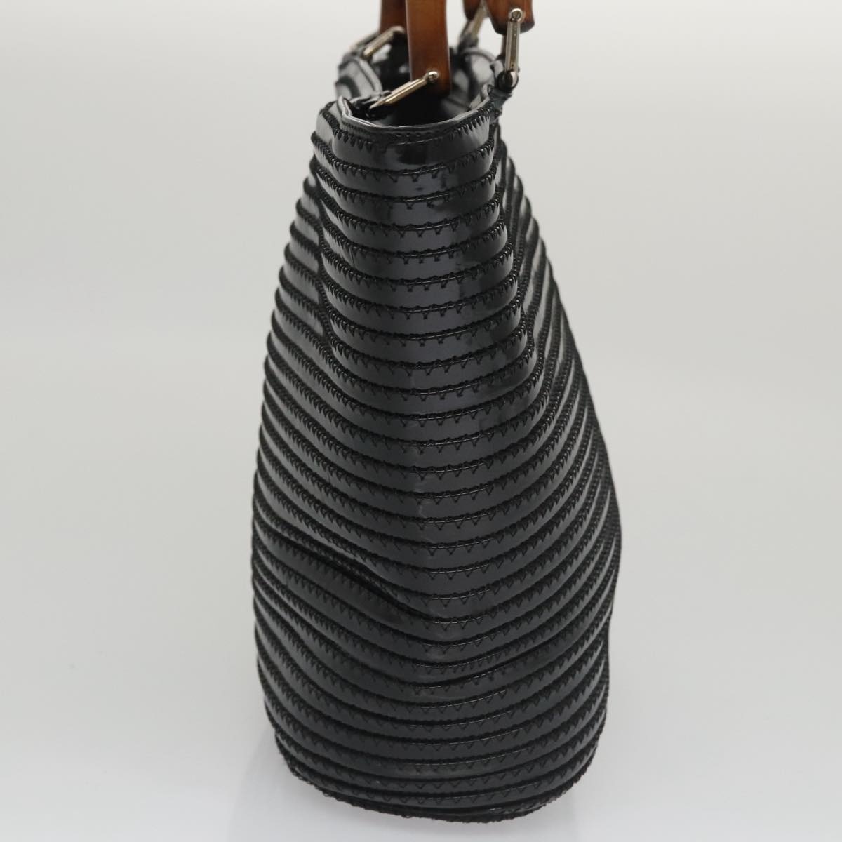 GUCCI Bamboo Hand Bag Enamel Black 002 1817 002 1817 - 5