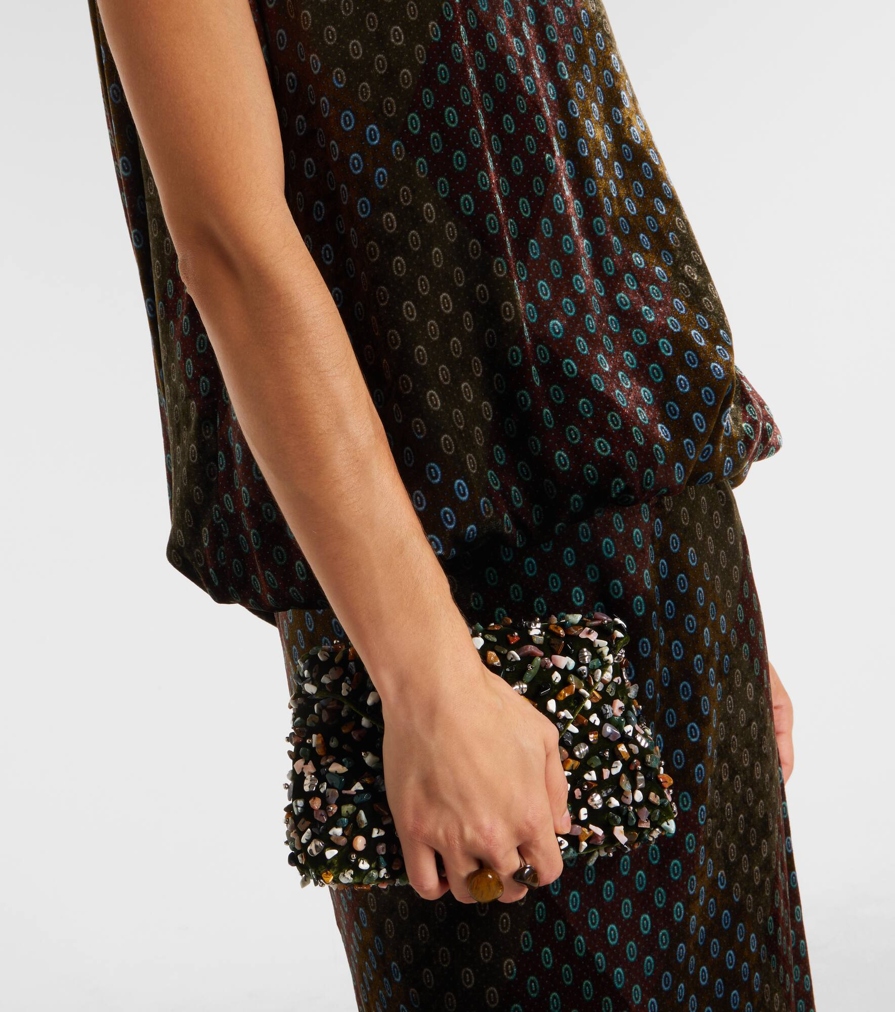 Printed satin maxi dress - 5