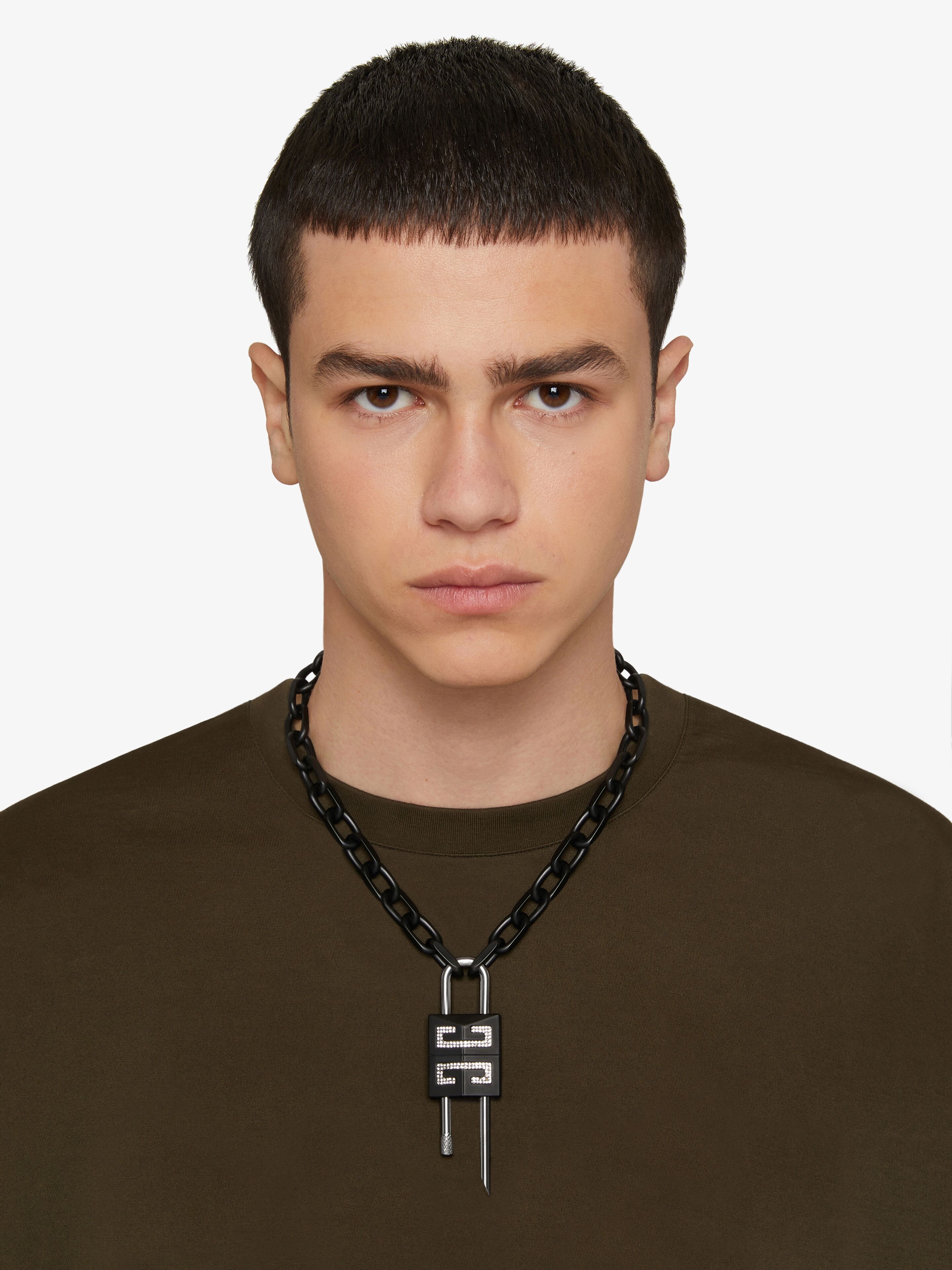 LOCK NECKLACE WITH CRYSTALS - 4