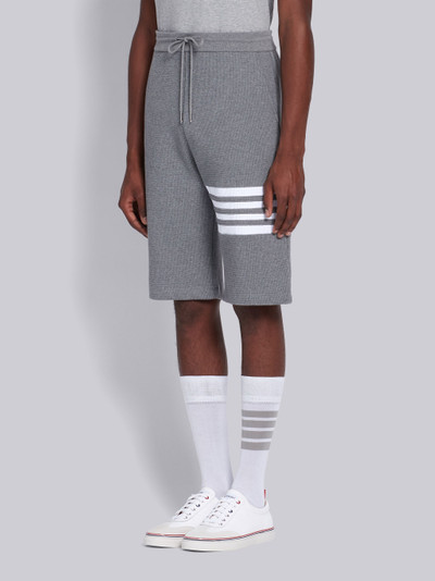 Thom Browne Medium Grey Waffle 4-Bar Stripe Sweatshorts outlook