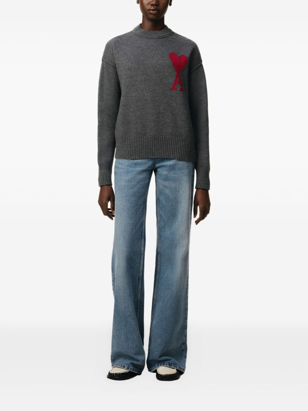 intarsia-logo wool jumper - 2