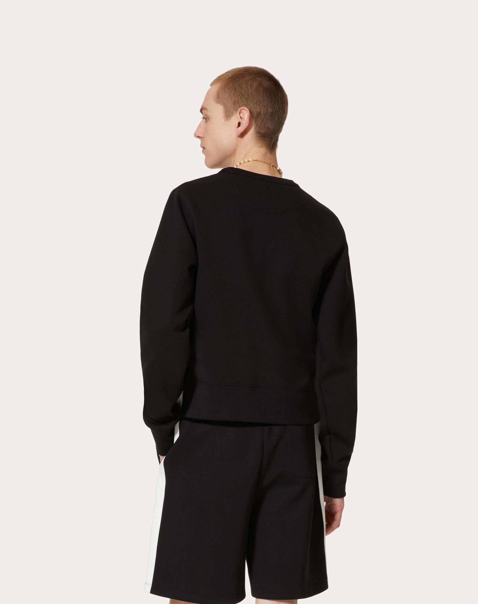 VLOGO VALENTINO PRINT CREWNECK COTTON SWEATSHIRT - 4