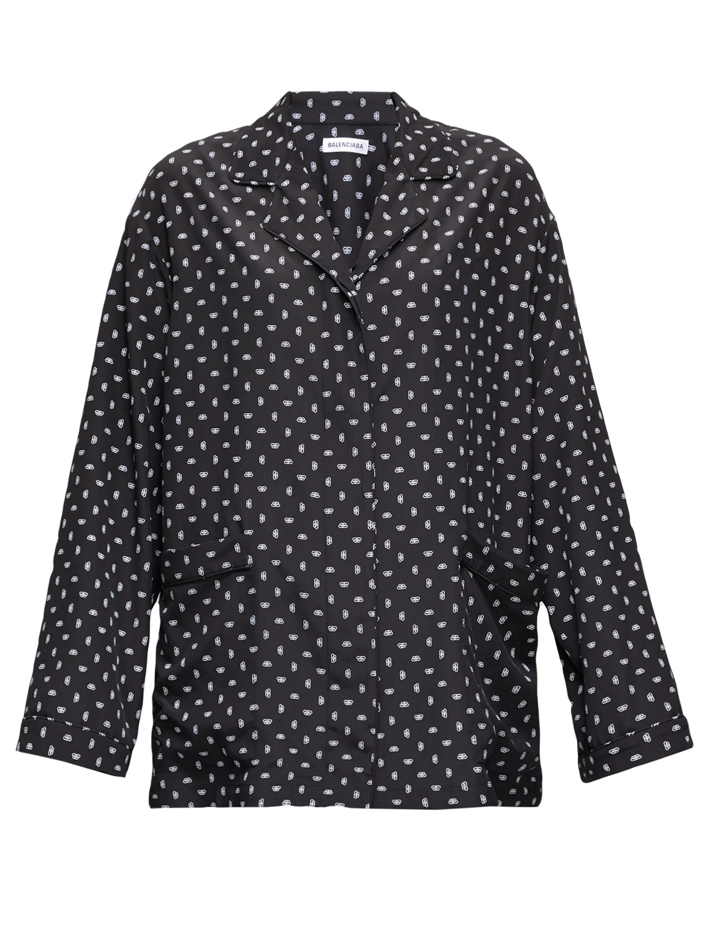 Oversized BB logo-print crepe blouse - 1