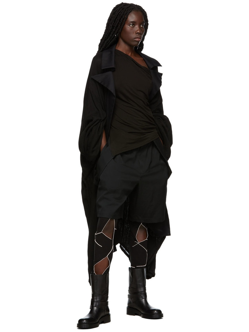 Yohji Yamamoto Black Elastic Cut-Out Leggings outlook