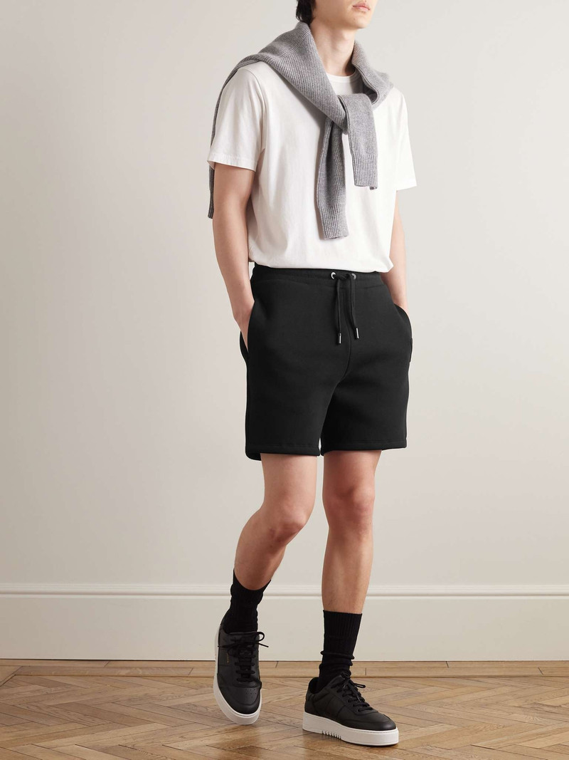 AMI Paris Straight-Leg Logo-Embossed Cotton-Blend Jersey Drawstring Shorts outlook