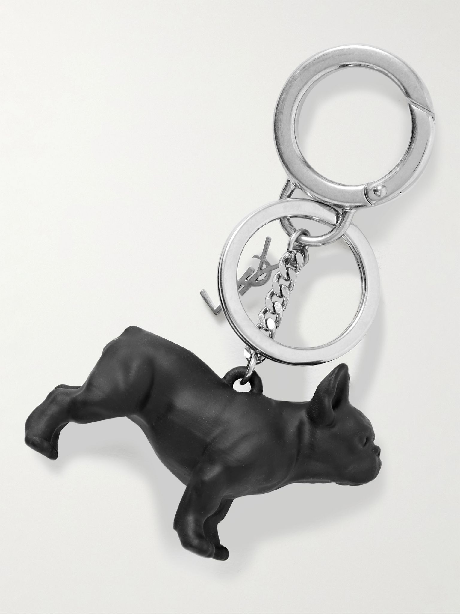 Silver-Tone and Resin Key Fob Black - 2