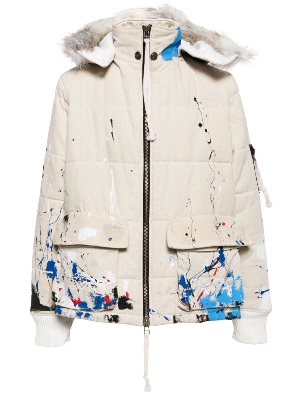 splatter-paint down jacket - 1