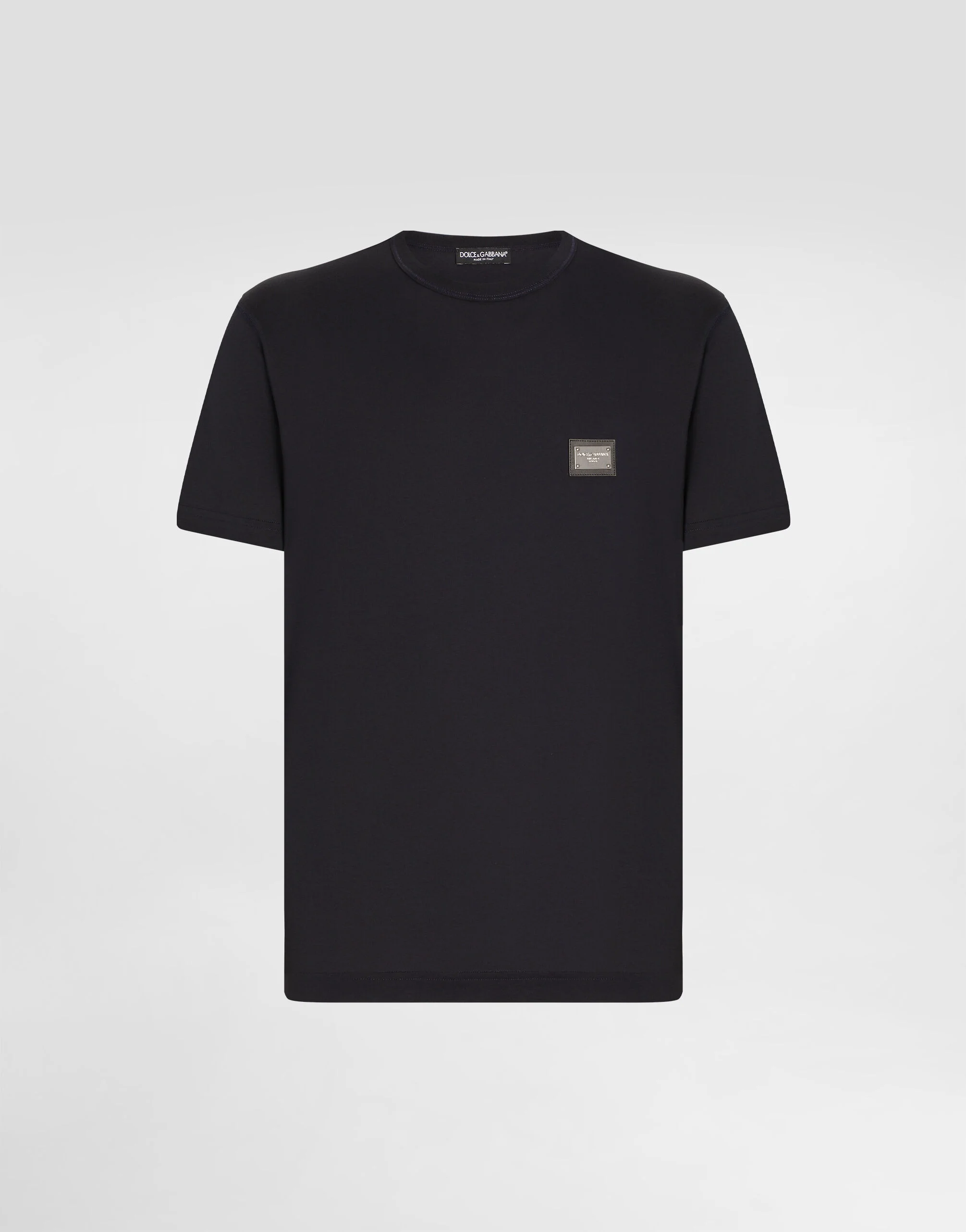 Cotton T-shirt with branded tag - 1