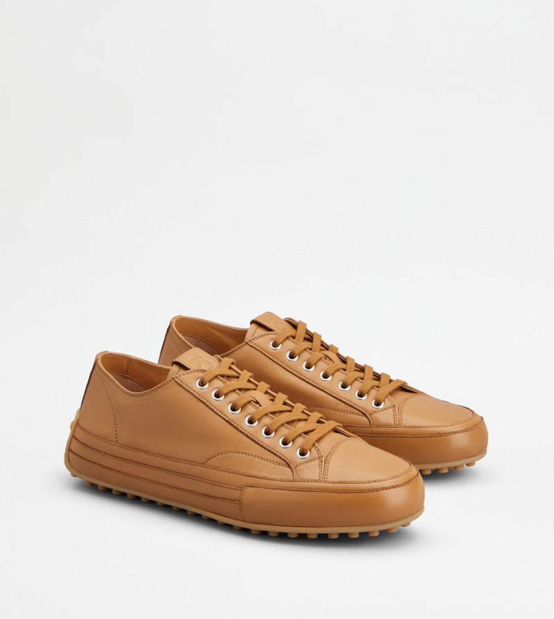 SNEAKERS IN LEATHER - BROWN 2