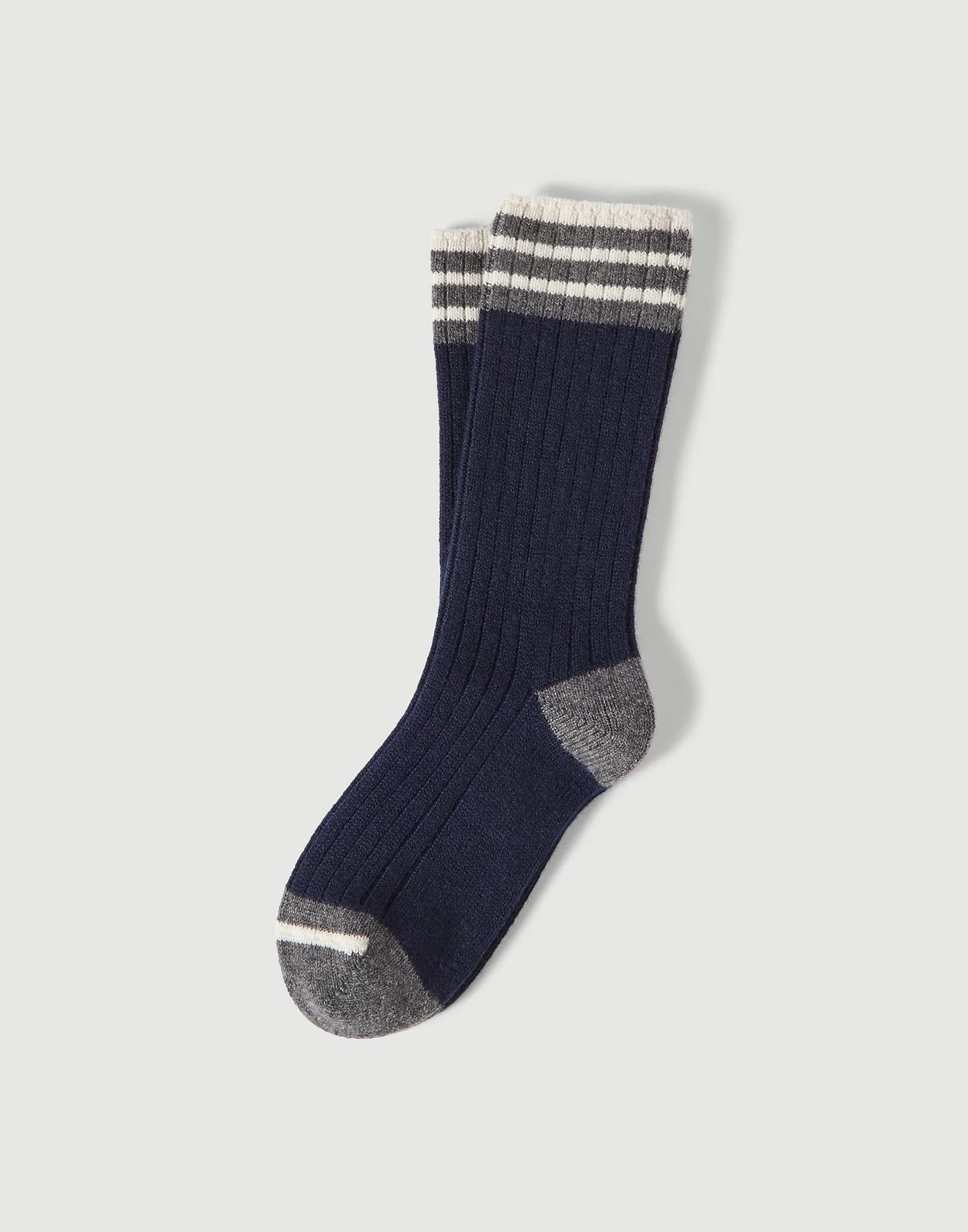 Cashmere rib knit socks - 1