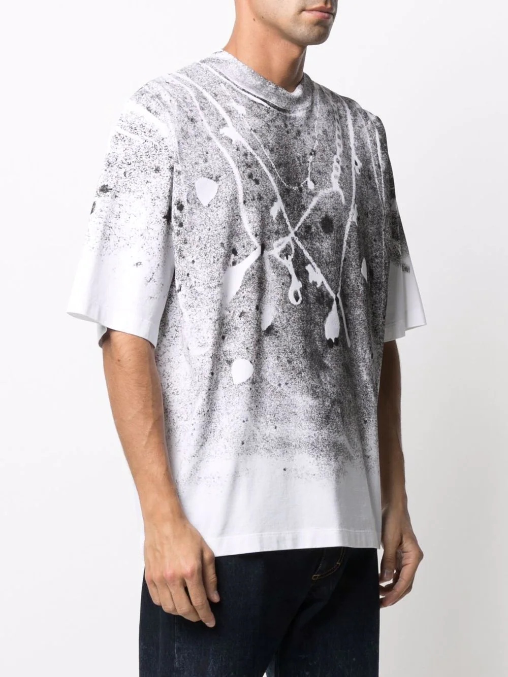 paint splatter-print T-shirt - 3