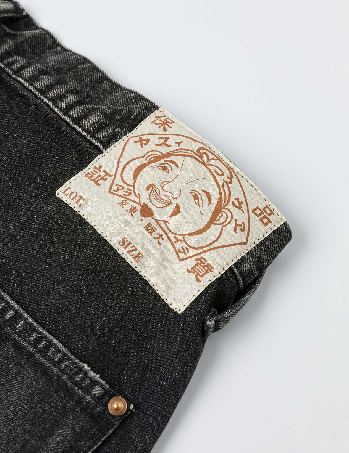 Washed Seagull Print Regular Fit Painter Jeans - 15