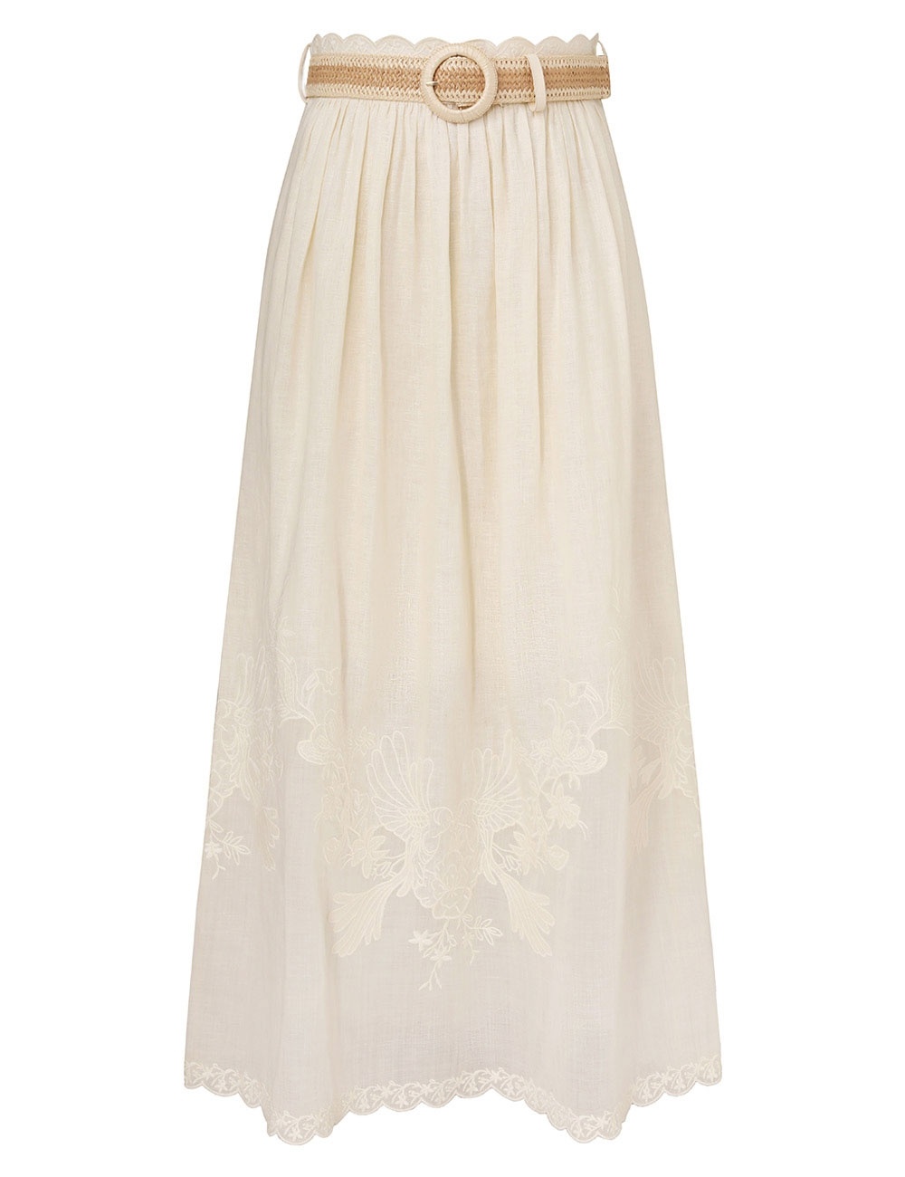 WAVERLY EMBROIDERED MIDI SKIRT - 1