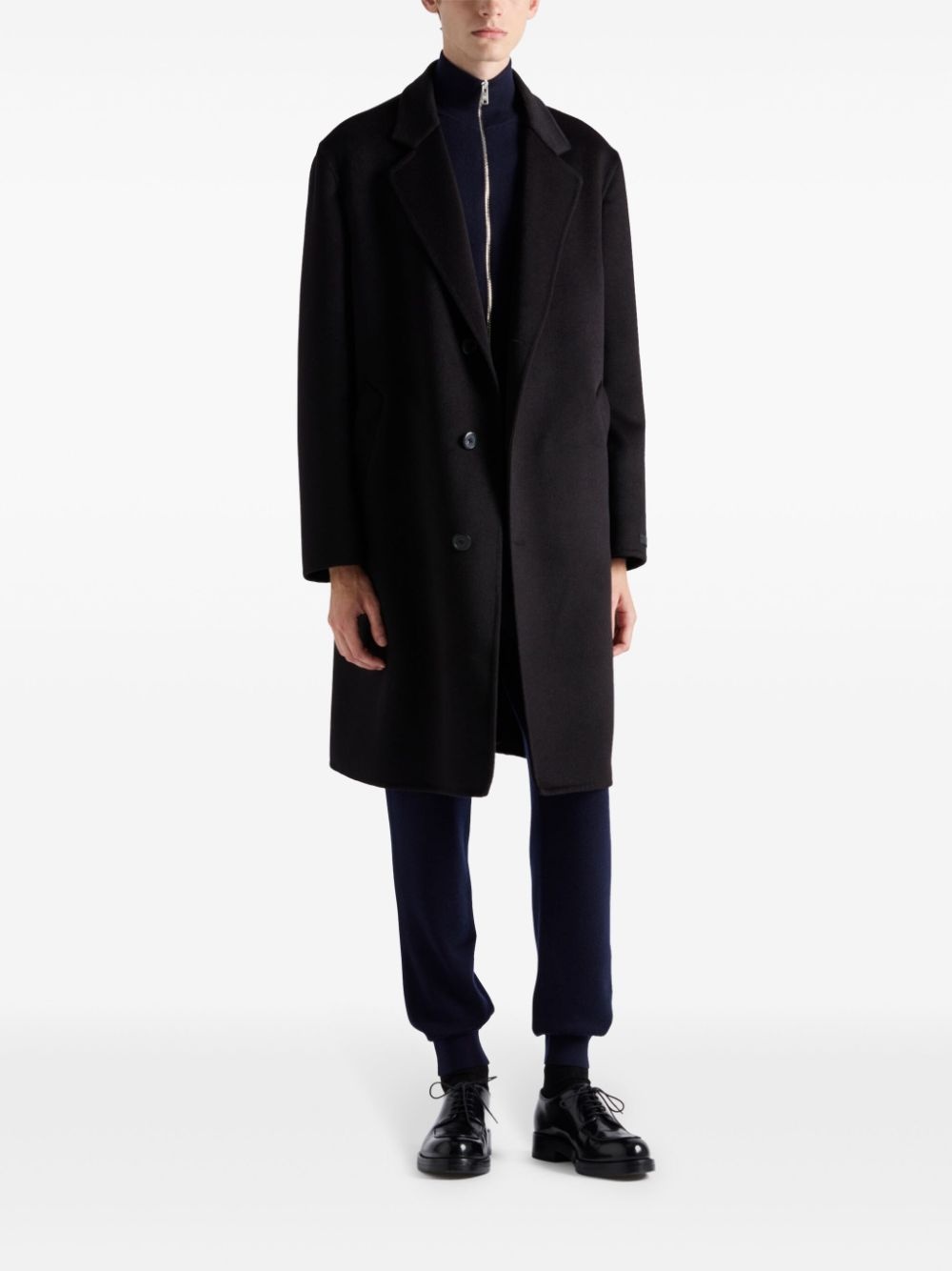 single-breasted wool coat - 2