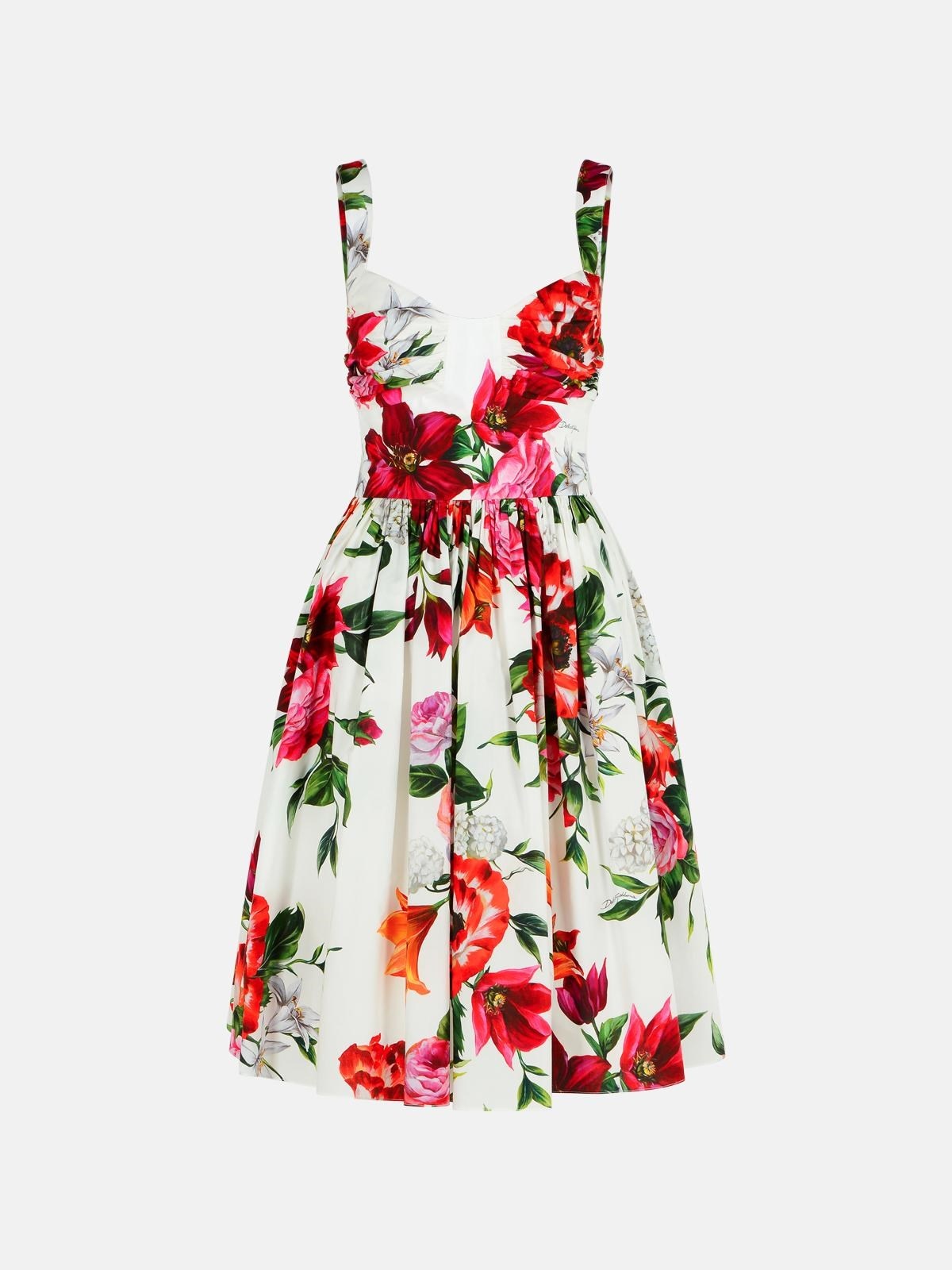 WHITE COTTON POPLIN DRESS - 1