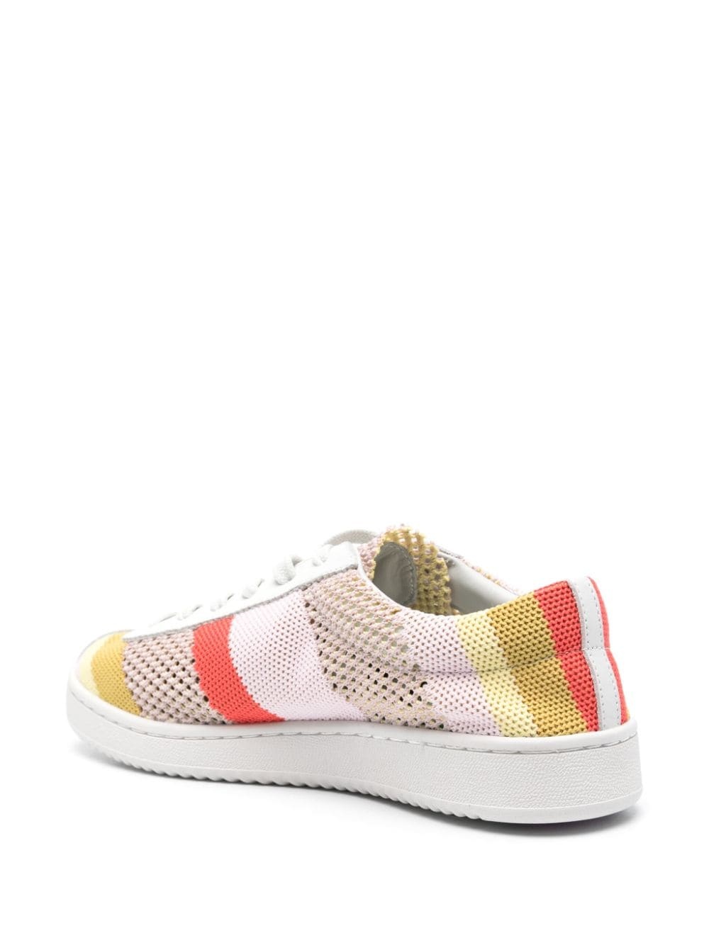 striped open-knit sneakers - 3