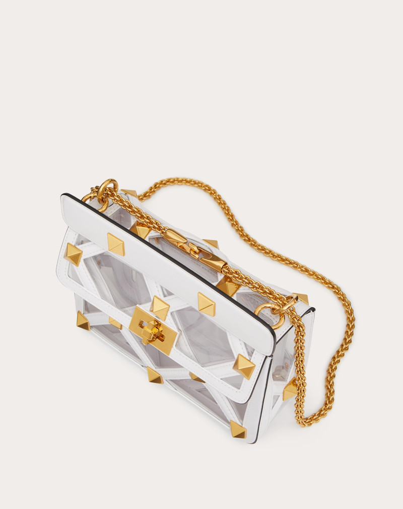 Valentino MEDIUM BAG WITH ROMAN STUD CHAIN IN POLYMER MATERIAL outlook