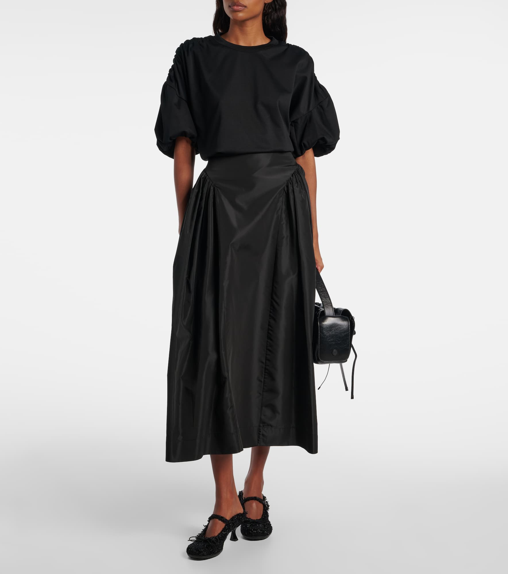 Gathered cotton jersey T-shirt - 2