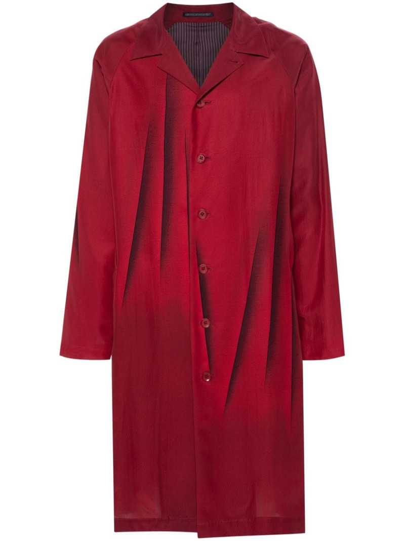 abstract-print silk coat 1