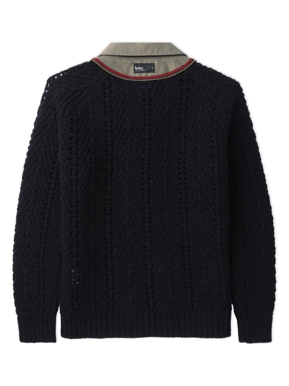 patchwork pointelle-knit jumper - 6