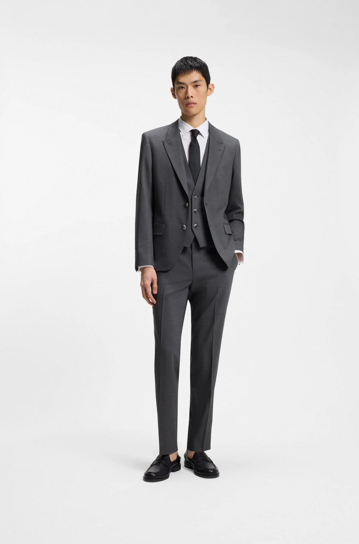 THREE-PIECE SLIM-FIT SUIT IN PERFORMANCE-STRETCH FABRIC - 1