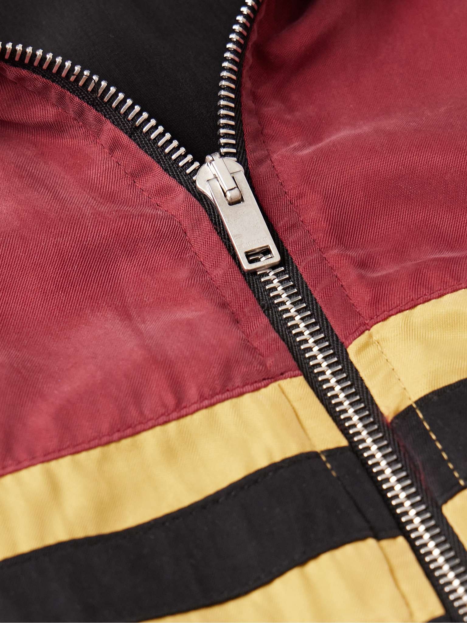 Logo-Print Striped Webbing-Trimmed Jersey Bomber Jacket