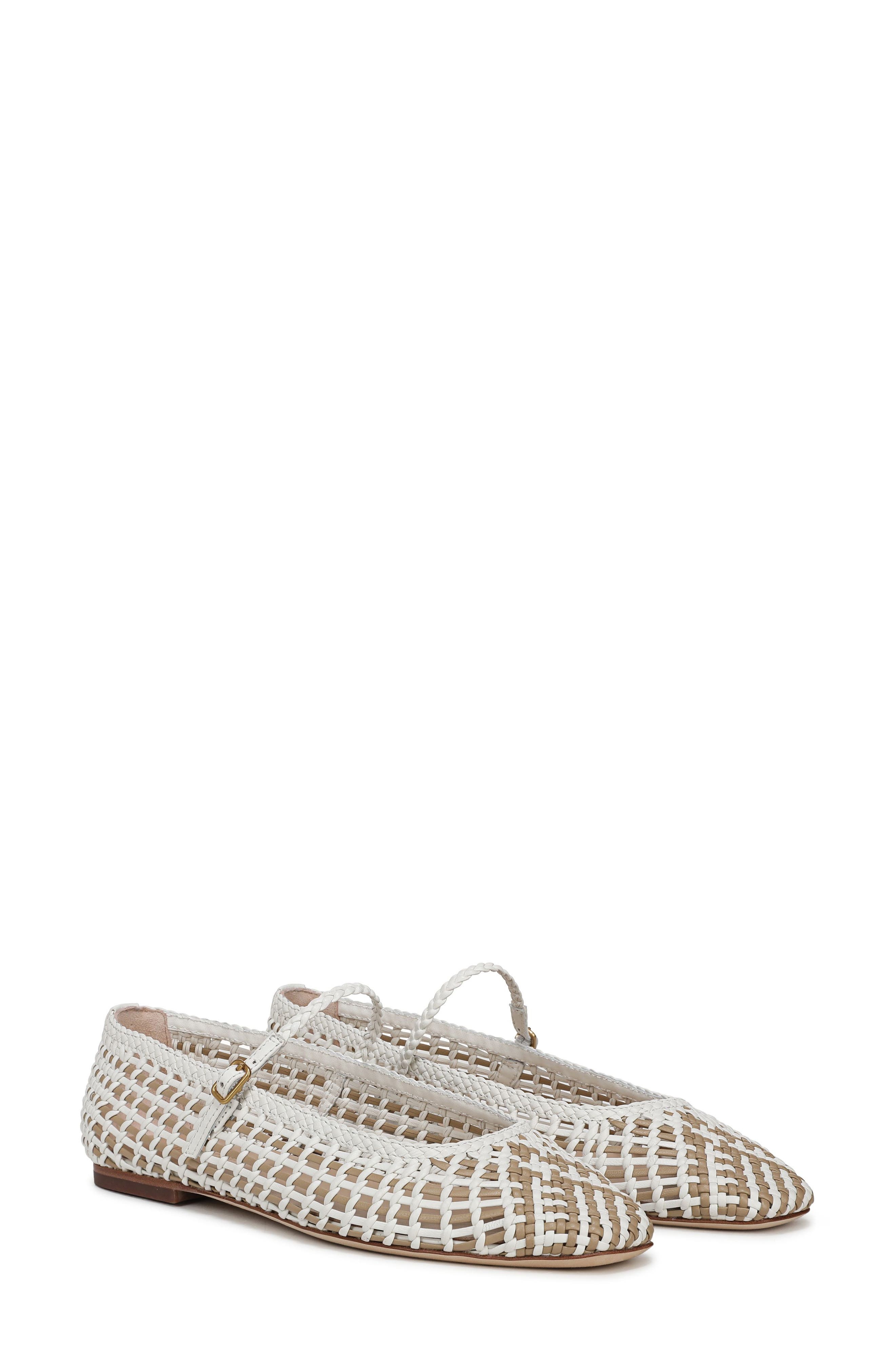 Veronica Beard Ellie Woven Flat in Coconut/Sand at Nordstrom - 9