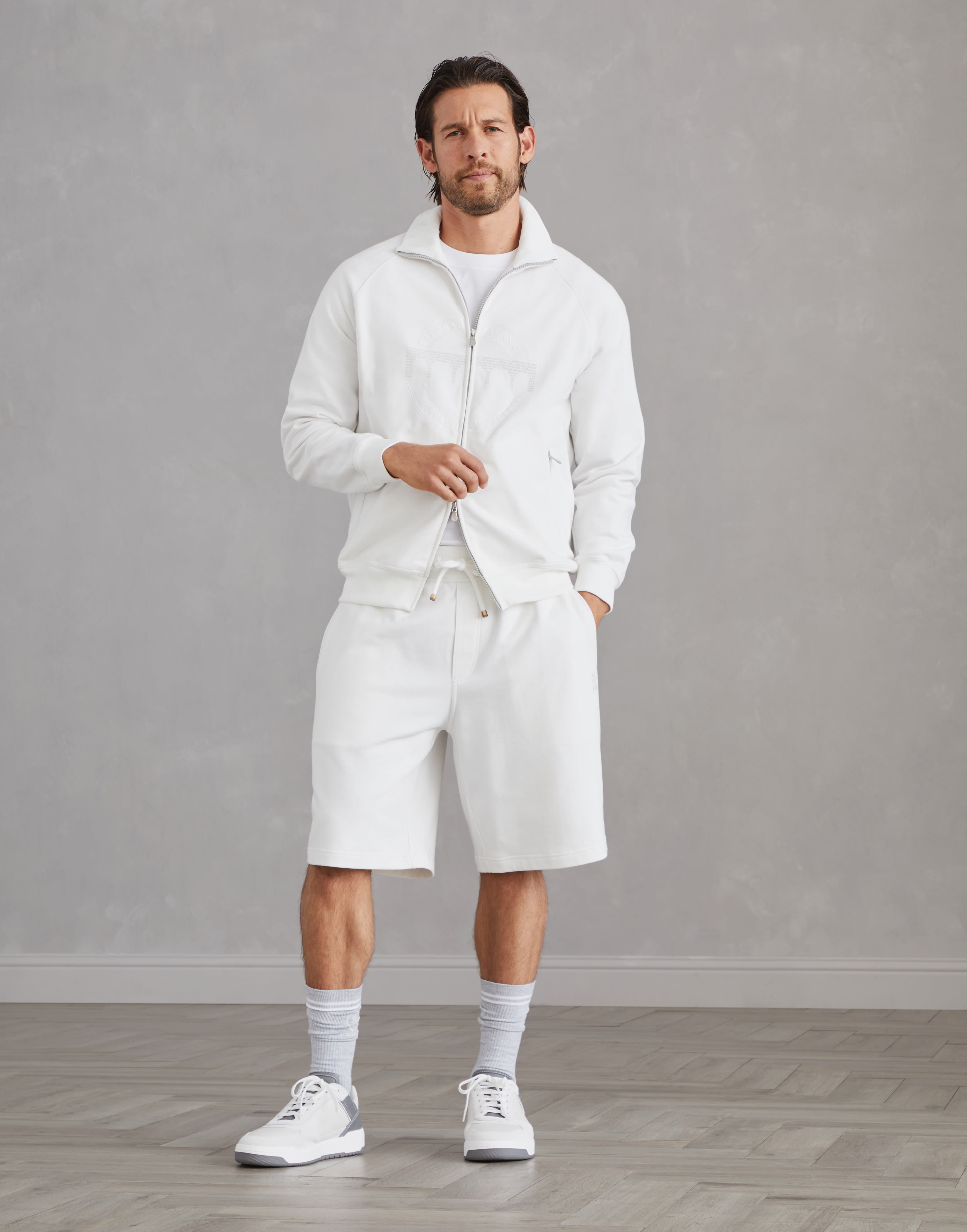 Techno cotton French terry Bermuda shorts with drawstring - 4