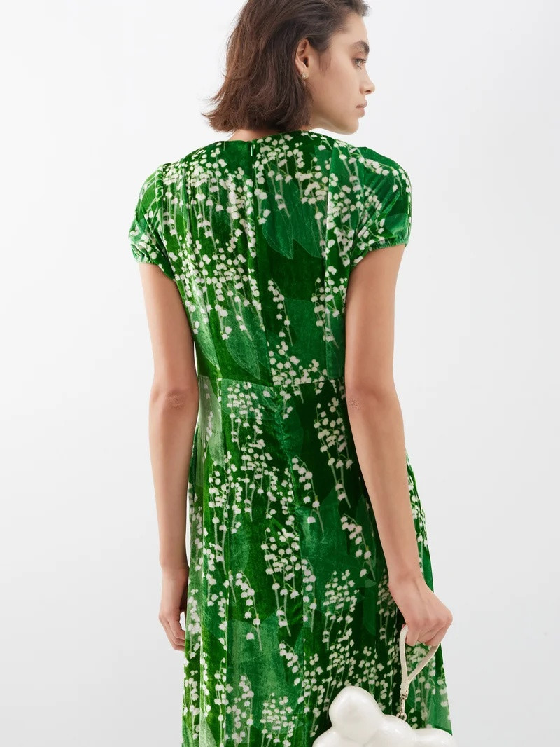 Roxy floral-print velvet maxi dress 4