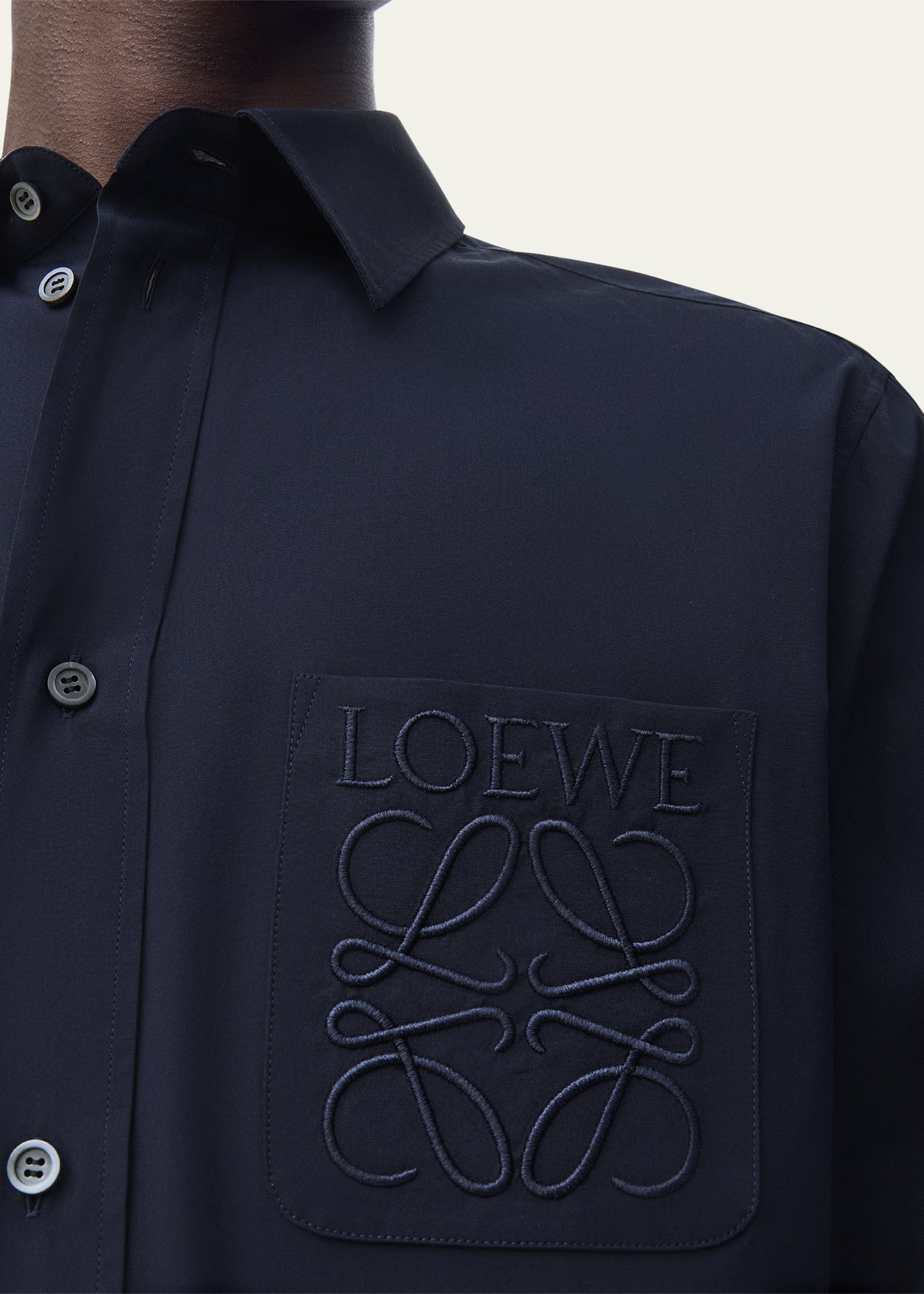 Men's Poplin Tonal Anagram Pocket Sport Shirt - 2
