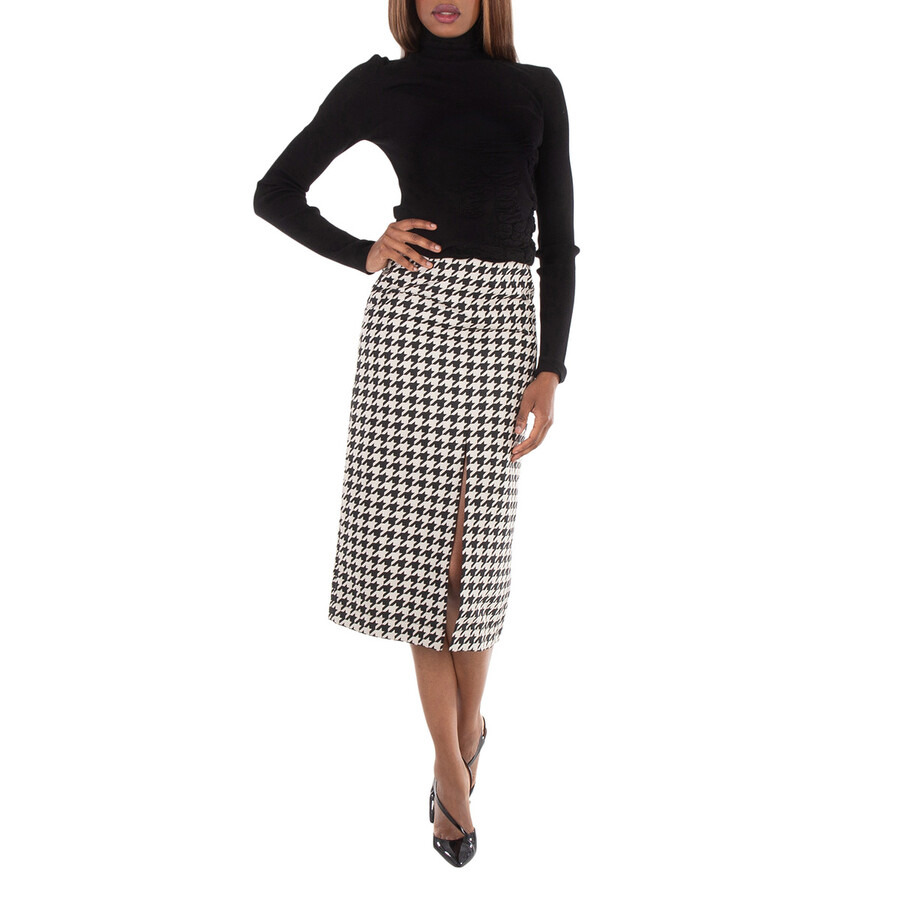 Burberry Houndstooth Pattern Midi Skirt - 2