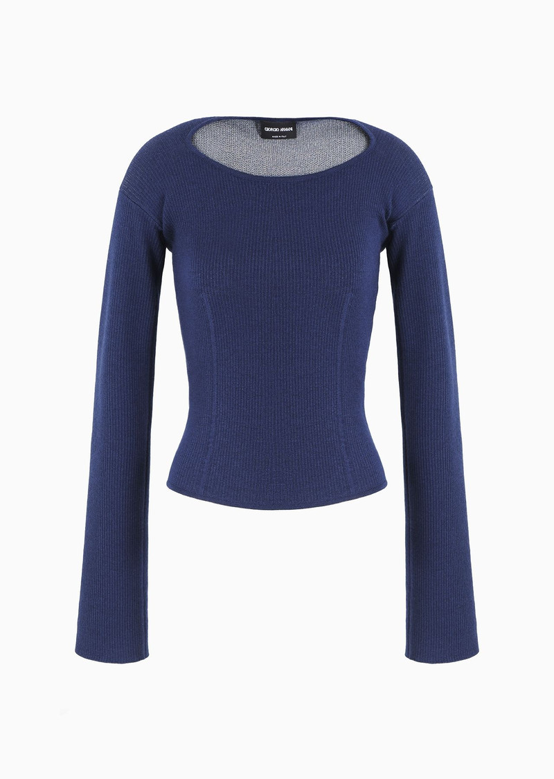 Ribbed viscose-and-wool jumper 1
