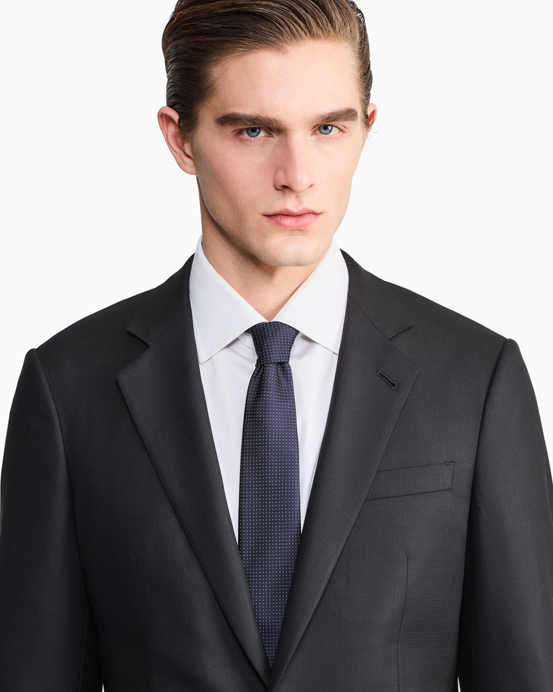 GIORGIO ARMANI ASV MANHATTAN LINE SINGLE-BREASTED SUIT IN MICRO-ARMURE VIRGIN WOOL outlook