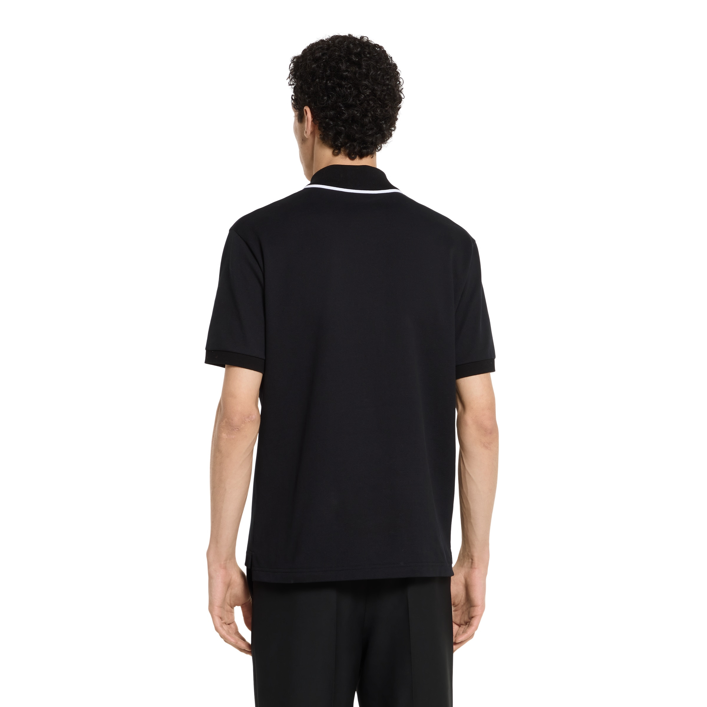 Cotton piquet polo shirt with embroidery - 4