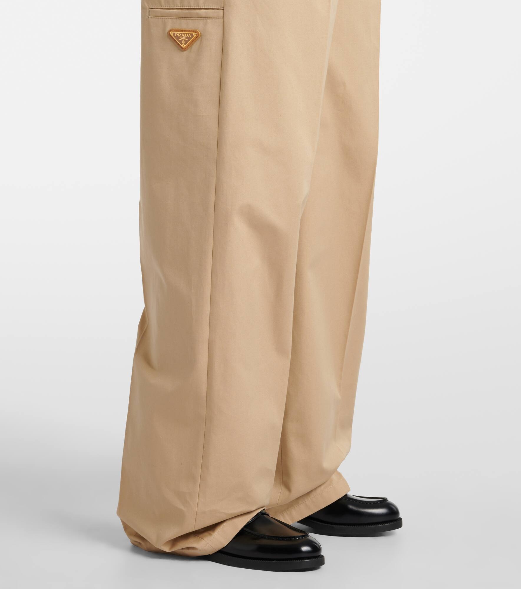 Cotton poplin straight pants - 5