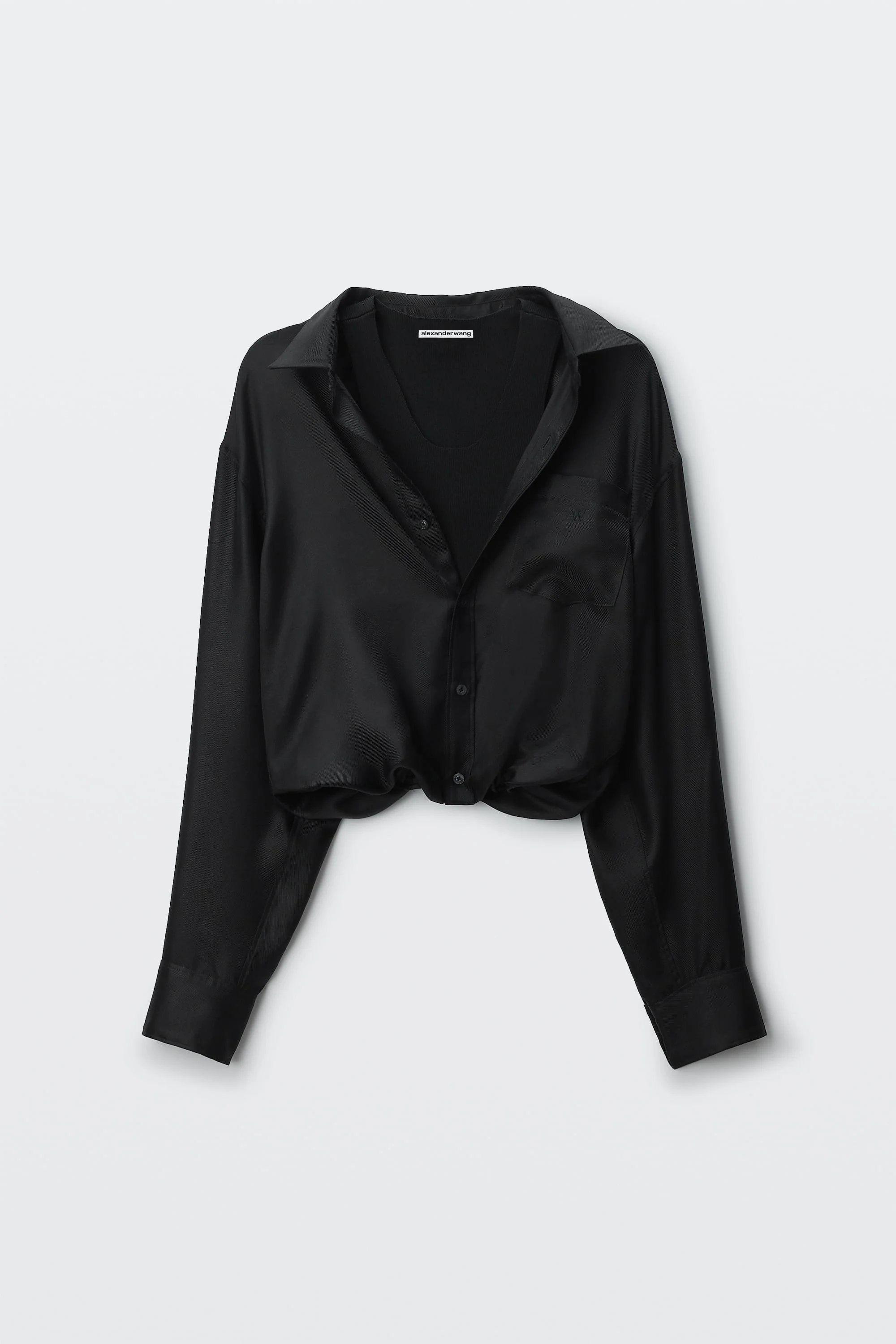 SILK LAYERED CAMI SHIRT TOP - 1