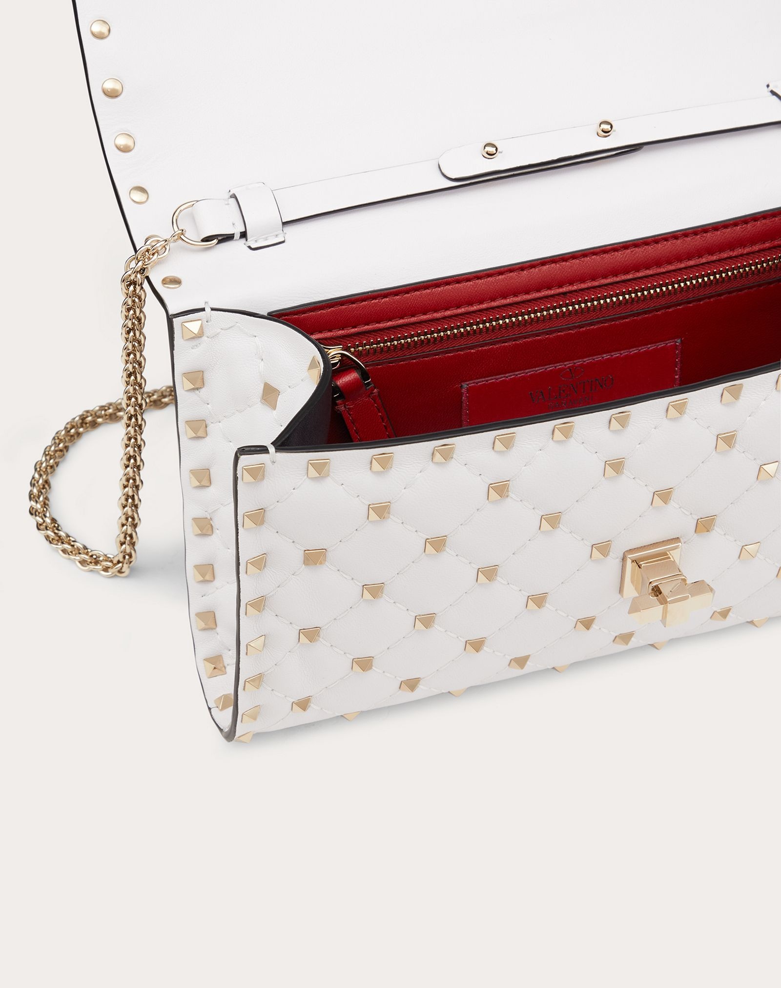 Rockstud Spike Nappa Leather Crossbody Clutch Bag - 4