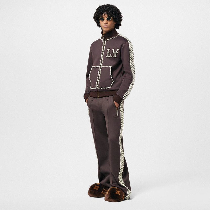 Louis Vuitton Technical Cotton Track Top Embellished With Pearls outlook