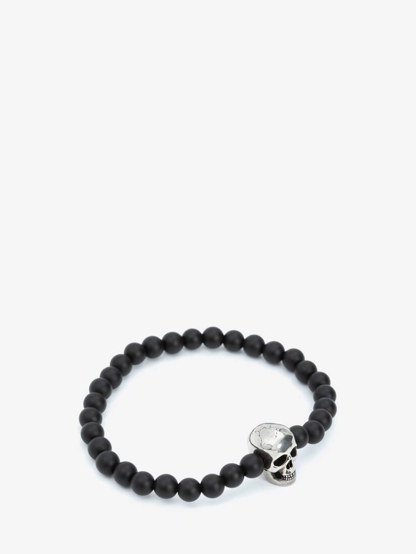 Skull Beaded Bracelet in Black/silver - 2