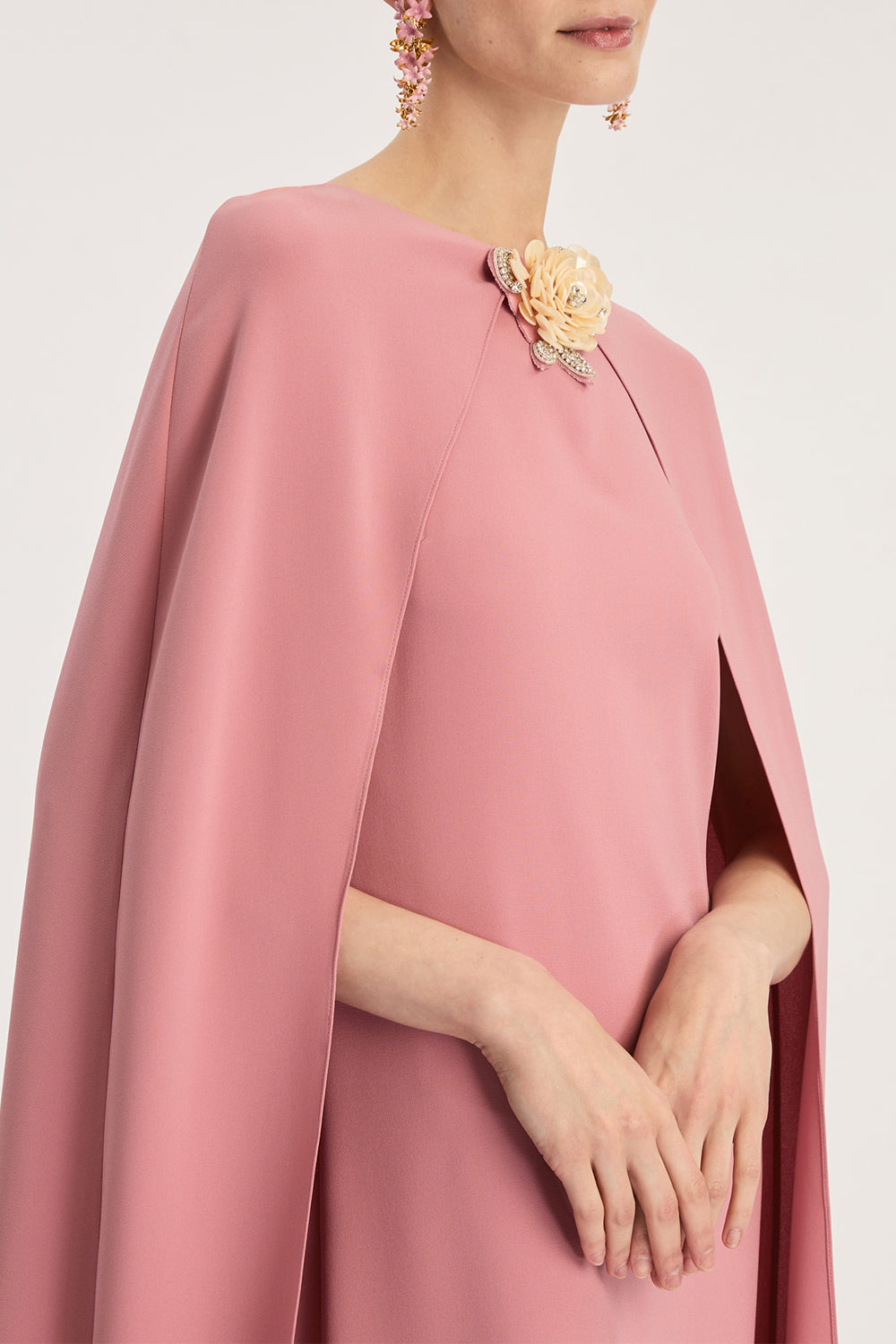 Draped Sleeve Brooch Caftan Gown - 3