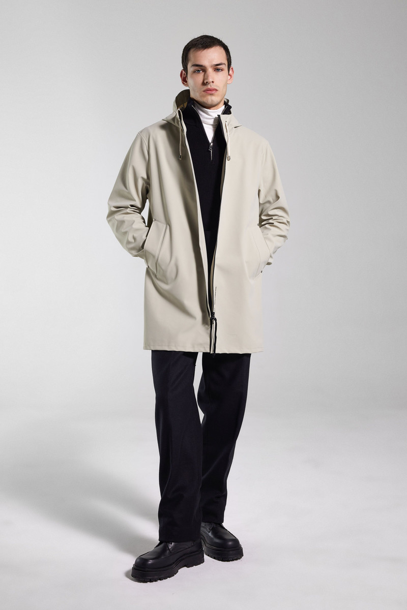 Stutterheim Stockholm Lightweight Zip Matte Raincoat Pelican outlook
