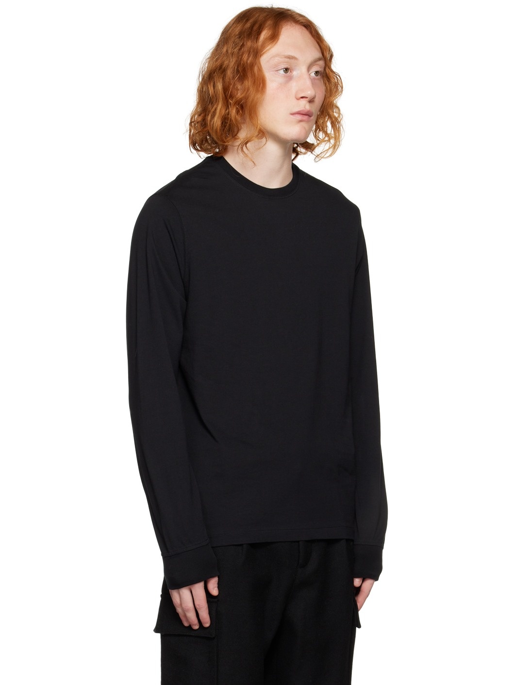 Black Embroidered Long Sleeve T-Shirt - 2