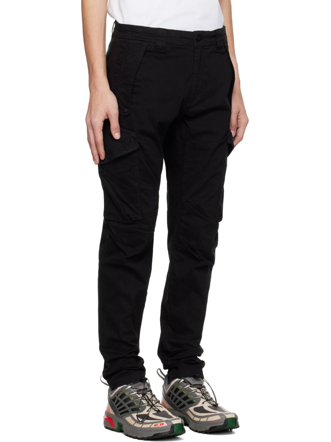 Black Garment-Dyed Cargo Pants - 2
