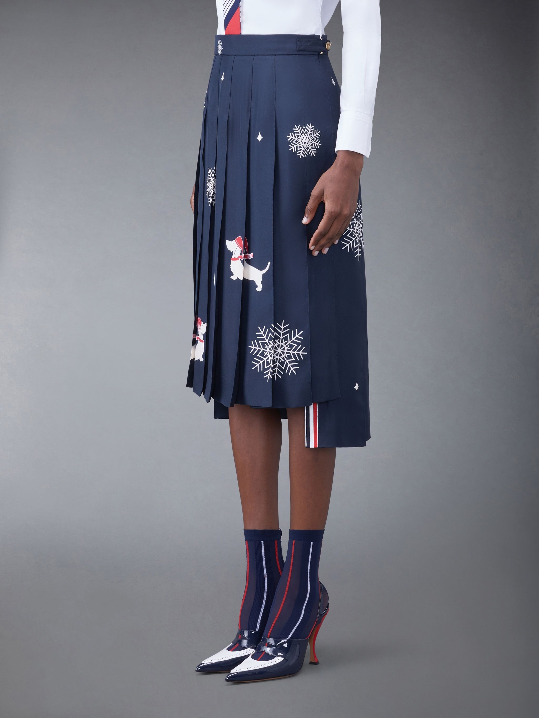 Holiday Silk Classic Pleated Skirt - 2