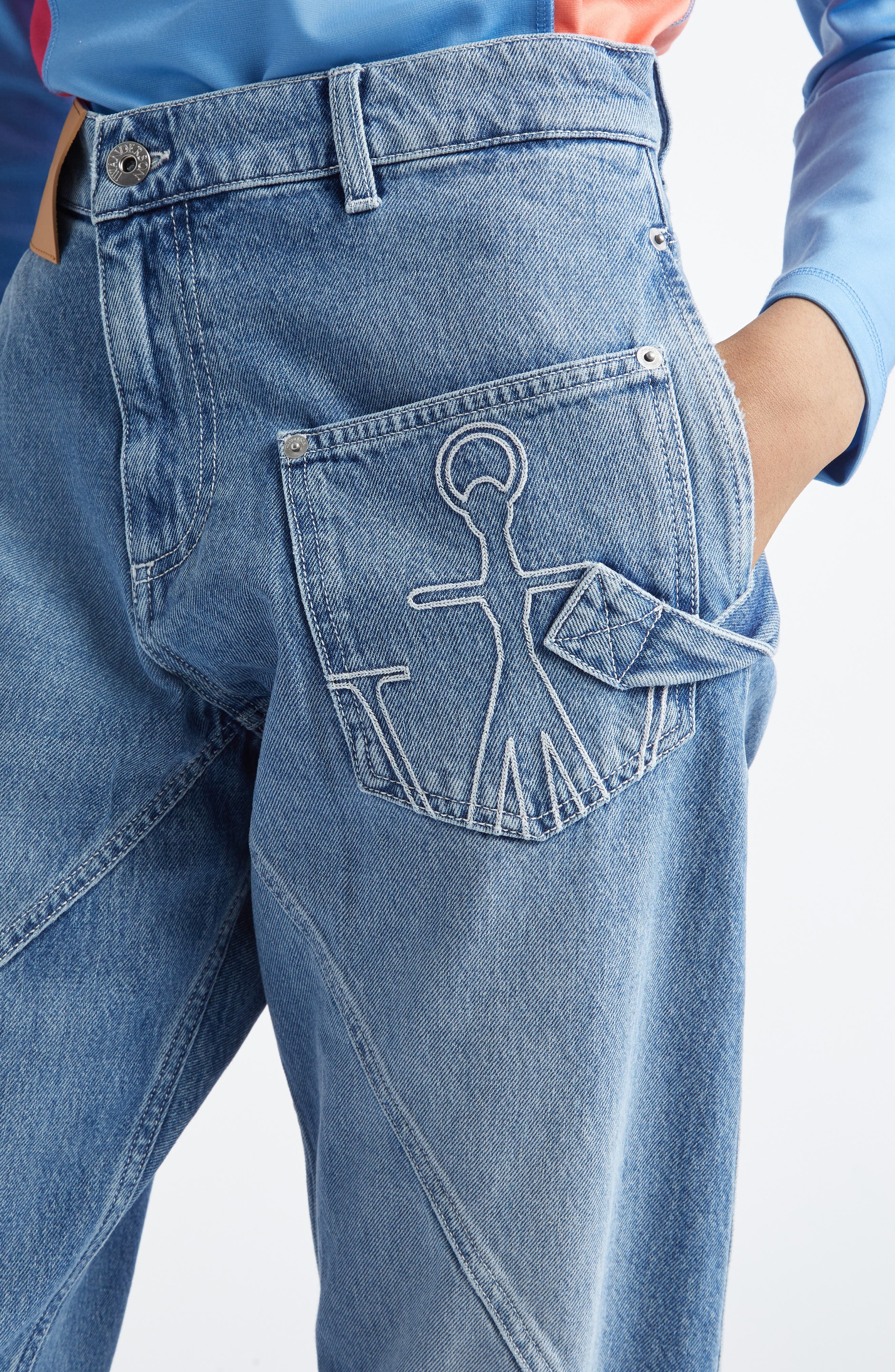 JW Anderson Twisted Workwear Jeans in Light Blue at Nordstrom - 5