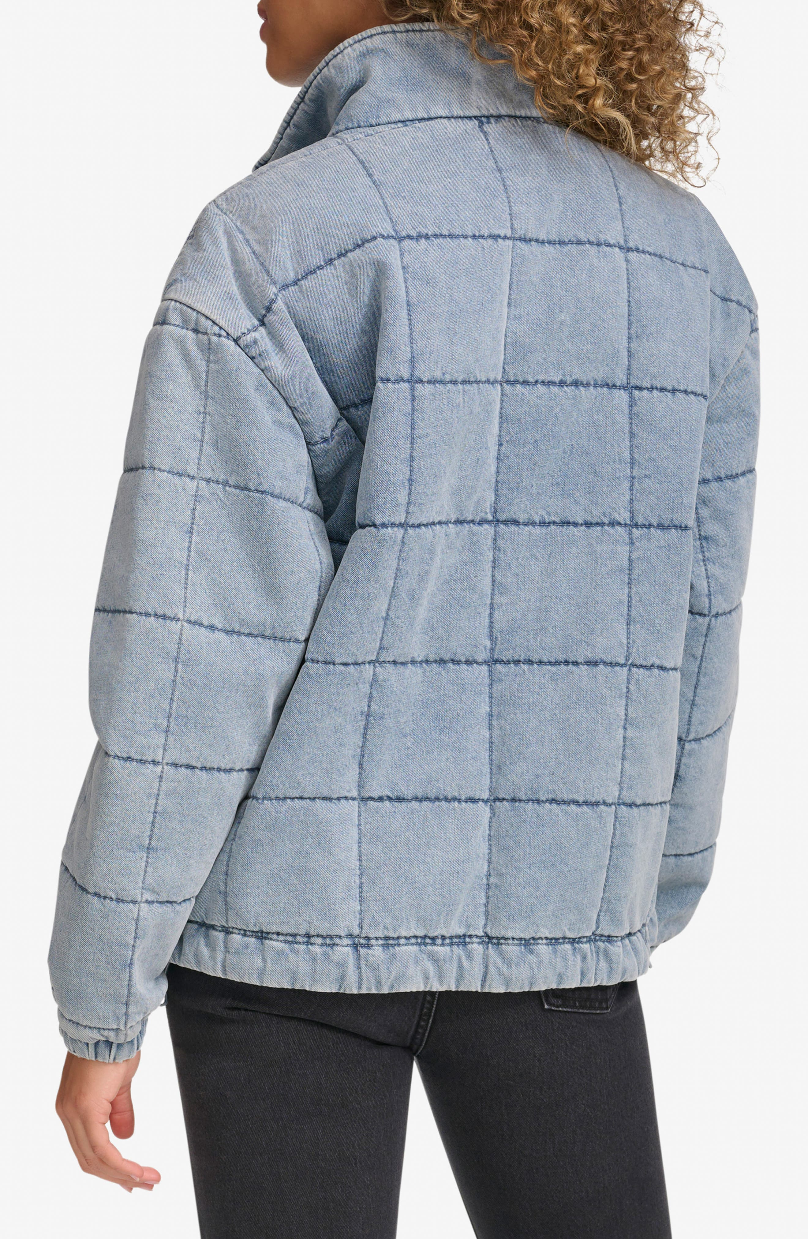 levi's Box Quilted Water Resistant Cotton Jacket in Light Wash Denim at Nordstrom - 2