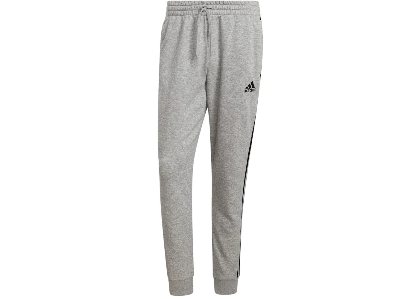 adidas Essentials Fleece Tapered Cuff 3-Stripes Joggers Medium Grey Heather Black - 1