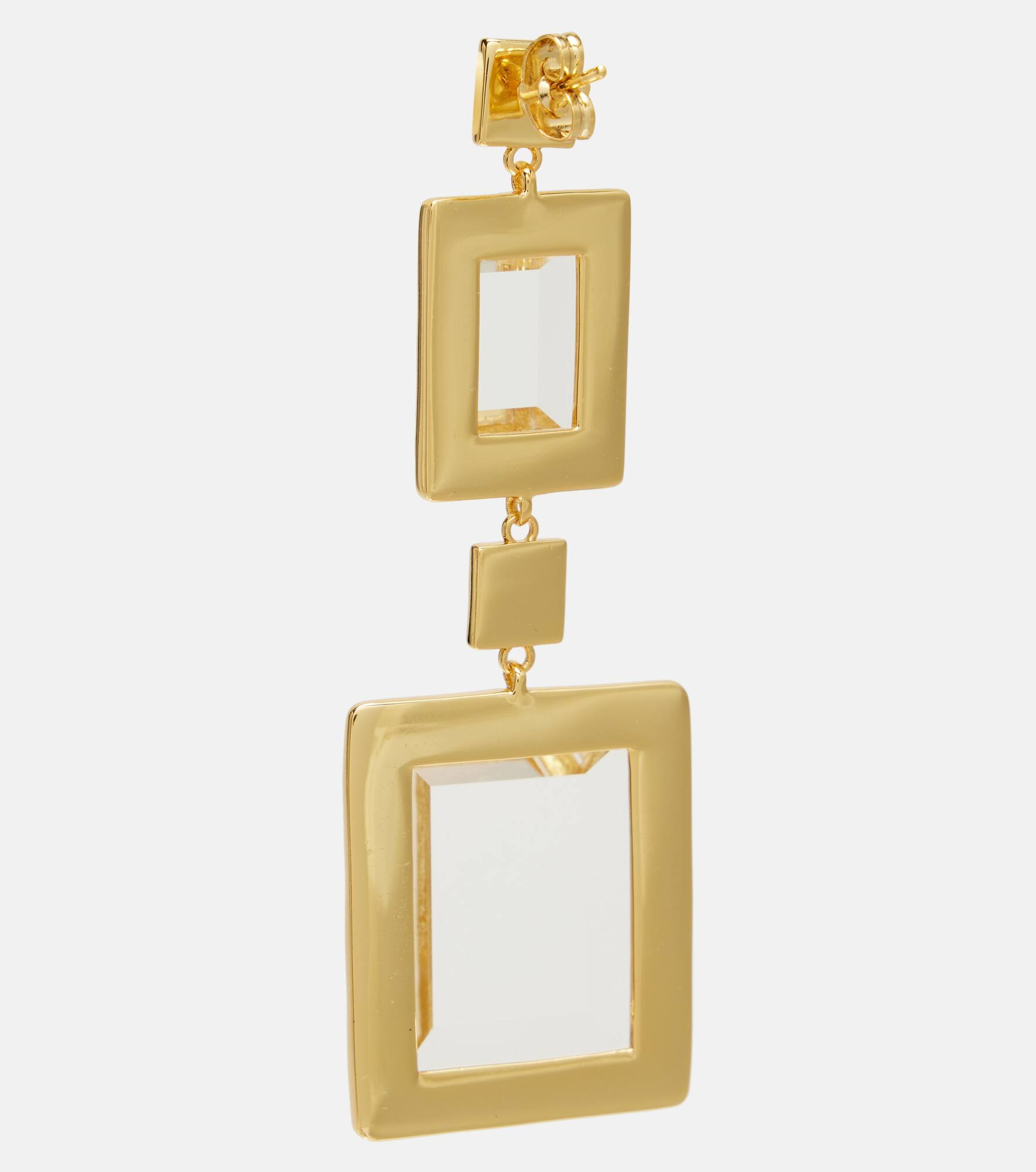 Embellished gold-plated drop earrings - 5