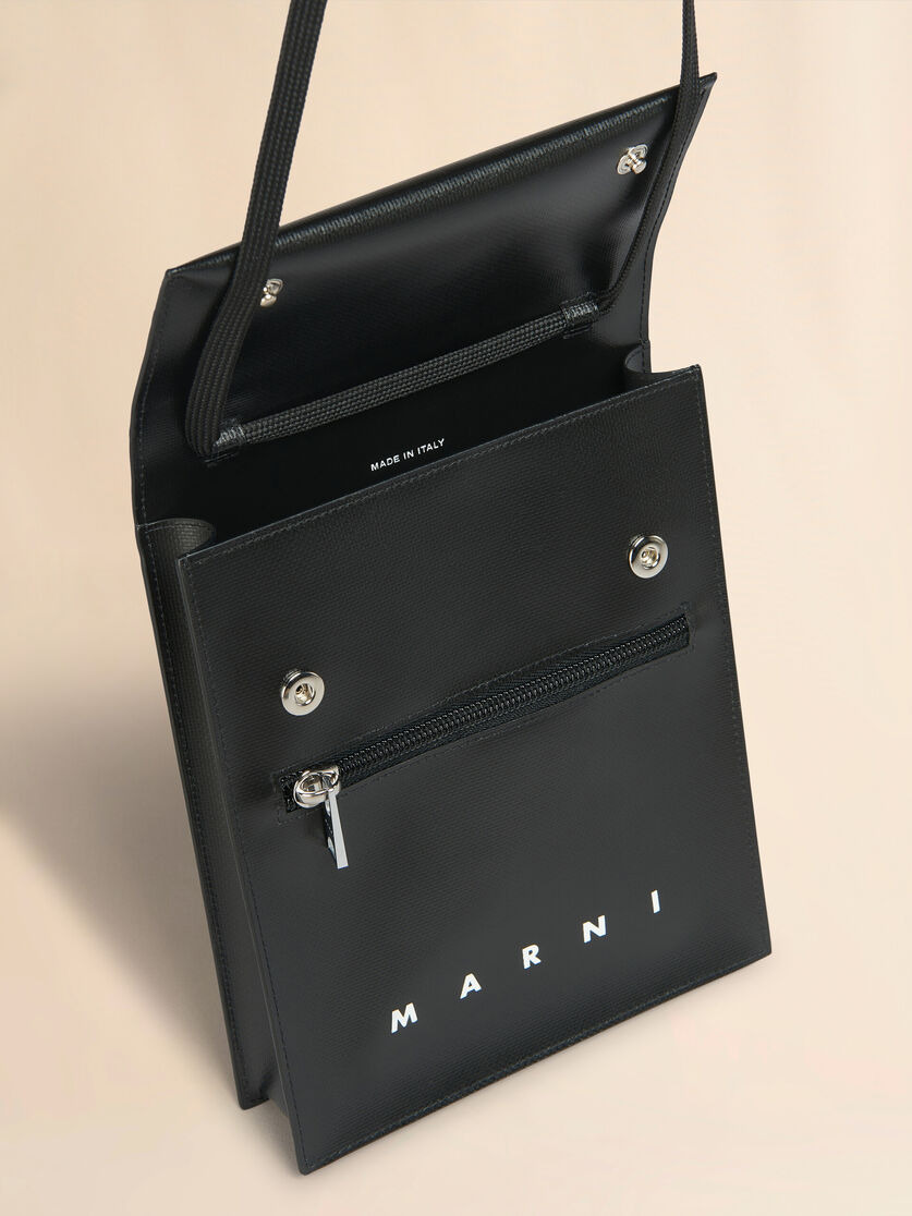 BLACK POUCH WITH SHOELACE STRAP - 4