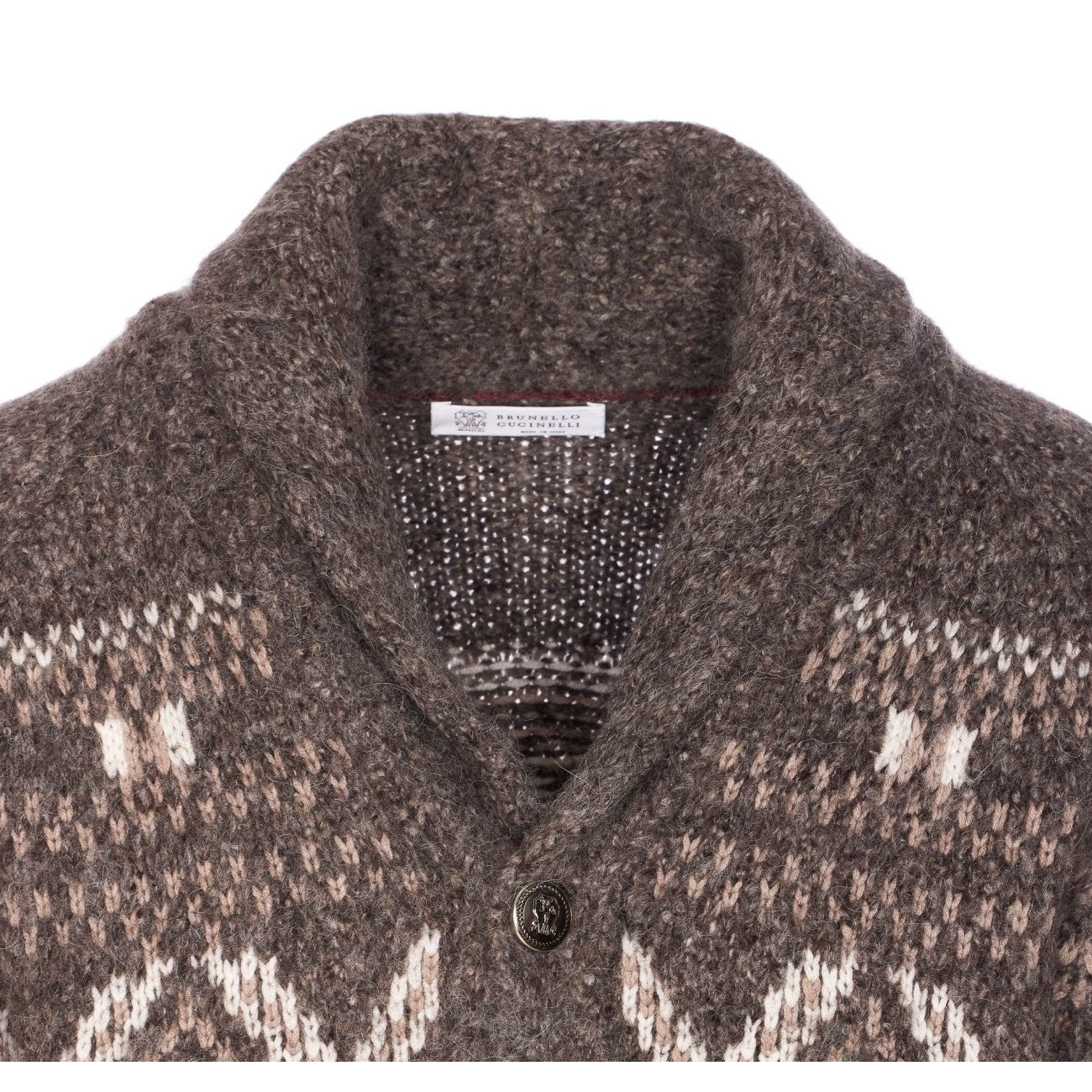 Brunello Cucinelli Men Geometric Jacquard Print Cardigan - 4